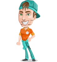 Repairman Cartoon Vector Character AKA Chad the Cool Mechanic Guy